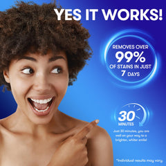 MySmile non-slip adhesive image shows secure fit during whitening sessions
