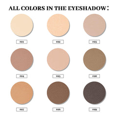 MYSTER ROSEY Neutral Eyeshadow Palette shades taupe browns for versatile daytime to evening.