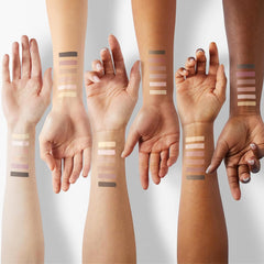Open palette showcases six nude shades for versatile day-to-night transitions.
