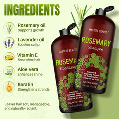 MYSTÉRE BEAUTÉ Rosemary set pack shows sulfate-free cleansing and nourishing care.
