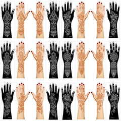 Mzstgh Henna stencil kit with 12 sheets for precise hand and forearm designs.