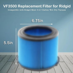 MZY LLC VF3500 replacement filter for Ridgid WD4522, fits securely with clog-resistant filtration.