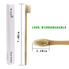 N-amboo bamboo toothbrush boar bristles for natural cleaning