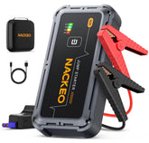 NACKEO car jump starter in use for a quick roadside battery boost