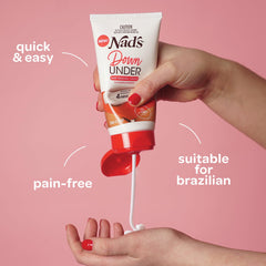 Nad's Down Under Cream soft texture close-up highlights creamy formula for delicate skin.