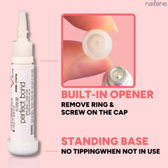 Nailene Perfect Bond Glue pink tint close-up for natural-looking finish