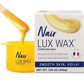 Nair Lux Wax pot heats in the microwave for convenient at-home waxing
