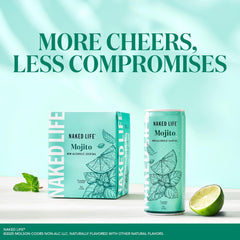Naked Life Mojito mint sprig close-up, bright aroma and flavor.