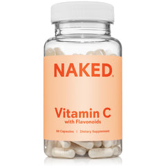 NAKED Vitamin C bottle on white background promotes daily immune support.
