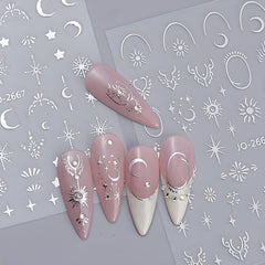 Namrec moon star patterns for celestial nail design ideas