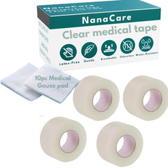 NanaCare clear tape roll on skin providing secure wound dressing adhesion