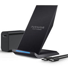 Nanami fast wireless charger side view showing dual coils for efficient charging