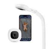 Nanit Pro baby monitor overhead view for a full crib sightline and quick checks
