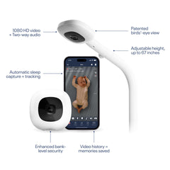 Nanit Pro wall mount bird's-eye view for secure nursery coverage.