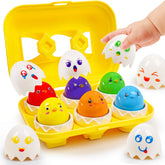 NAODONGLI egg toy with hidden chick and squeak for sensory toddler play