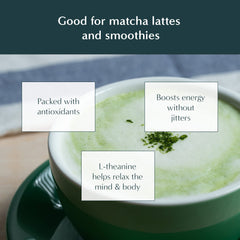 Naoki Matcha All-Purpose Blend dry powder captures earthy aroma ideal for lattes and baking