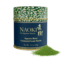 Naoki Matcha Superior ceremonial tin front preserves freshness for every scoop.