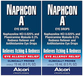 Naphcon-A eye drops bottle ready for use to relieve redness and itchiness
