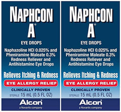 Naphcon-A eye drops bottle ready for use to relieve redness and itchiness