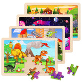 NASHRIO dinosaurs wooden puzzle set for kids with safe pieces and benefits in play
