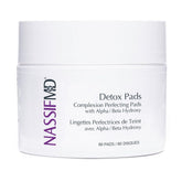 NassifMD Exfoliating Detox Pads packaging highlights the surgeon-created skincare solution