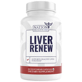 NATION HEALTH MD Liver Renew artichoke bottle pour supports digestive comfort.