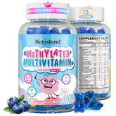 NATISLAND Kids Methylated Multivitamin Gummies bottle for easy daily nutrition.