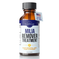 Nativae Milia Remover eye-area bottle targeting milia with gentle exfoliation.