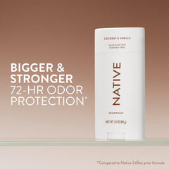 Native aluminum-free deodorant packaging highlights its clean, aluminum-free formula