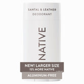 Native Aluminum-Free Deodorant Santal & Leather stick-application offers a silky glide and confident odor control.