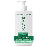 Native Body Lotion bottle closeup showing sleek packaging for smooth daily hydration.