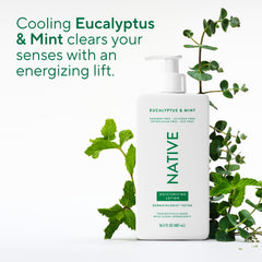 Native Body Lotion eucalyptus mint scent evokes spa-like freshness for daily routines.