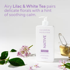 Native Body Lotion packaging box highlights plant-based moisturizers and fragrance.