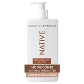 Native Body Lotion with shea butter for deep hydration and smoother skin.