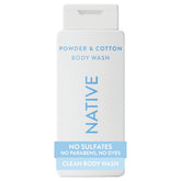 Native Body Wash bottle showing the soft powder cotton scent for daily cleansing