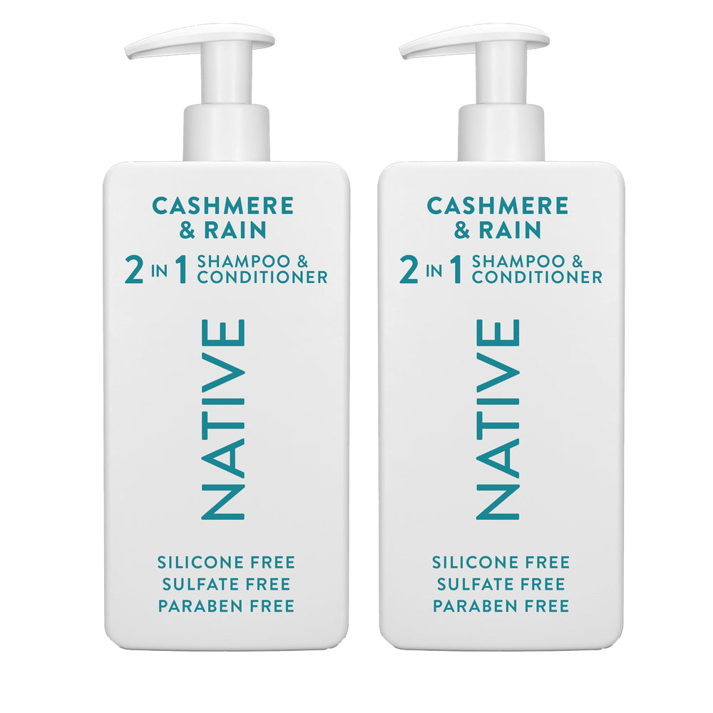Native Cashmere & Rain 2N1 bottle shows sulfate-free formula for all hair types