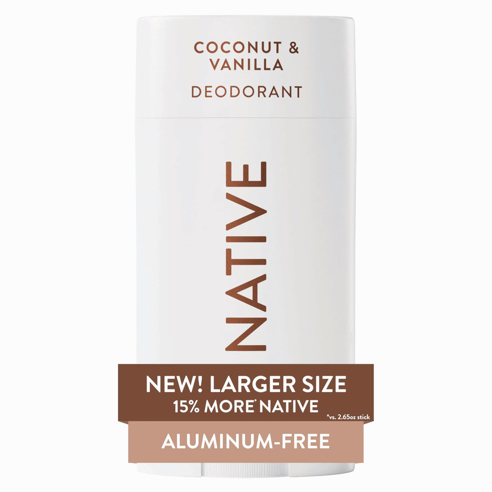 Native coconut-vanilla deodorant stick in large size for long-lasting freshness