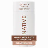 Native coconut-vanilla deodorant stick in large size for long-lasting freshness
