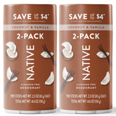 Native Coconut & Vanilla twin pack box for daily use and clean deodorant care.