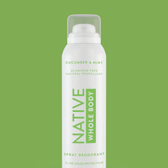 Native cucumber-mint deodorant spray scent close-up, a refreshing daily ritual