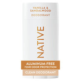 Native Deodorant Vanilla & Sandalwood stick ready for on-the-go odor protection.