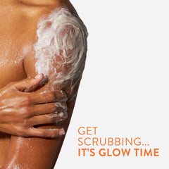 Native Detoxifying Scrub bottle with scoop for easy, gentle exfoliation in the shower