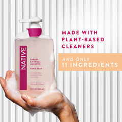 Pump-dispensing Native hand soap in action for quick cleansing