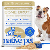 Native Pet bone broth powder for dogs on kibble boosts flavor and hydration.
