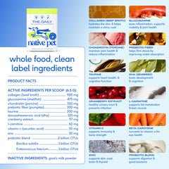 Native Pet The Daily Dog Vitamins pouch sits with meals to aid mixing