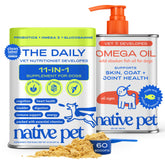Native Pet Daily Wellness Bundle packaging with powder and oil for complete dog nutrition.