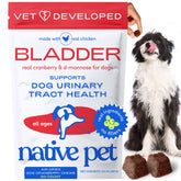 Native Pet UTI chews with cranberry extract for daily bladder support.