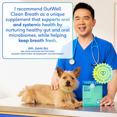 Native Pet GutWell triple-biotic blend label emphasizes probiotic support for oral health.