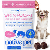 Native Pet Skin & Coat Chews, pelage brillant et peau saine grâce à l'oméga-3.