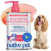 Native Pet Sockeye Salmon Oil bottle with pump for easy daily dosing.